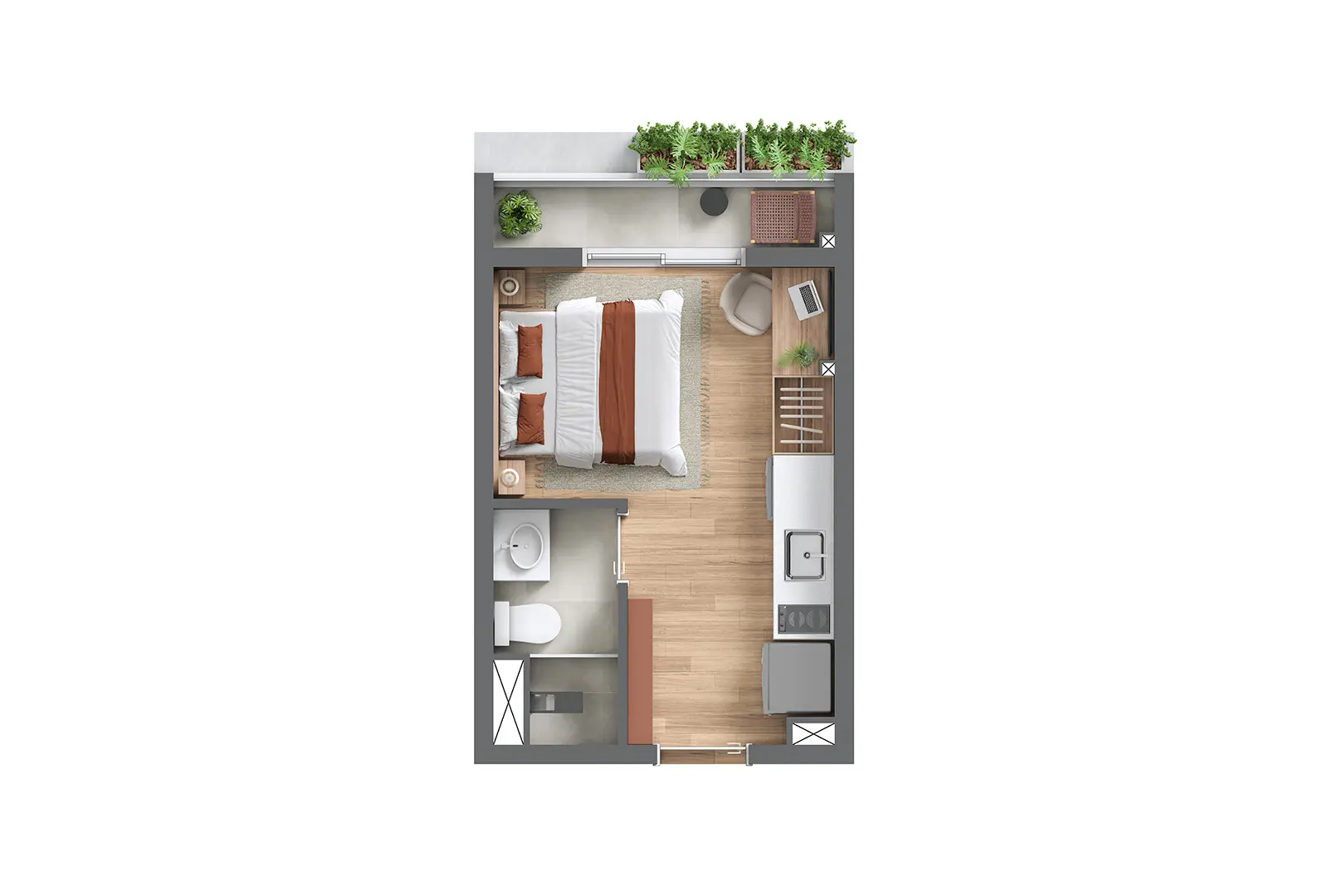 Planta Studio  — Nex One Sarutaiá Jardins